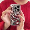 Стильный серебристый чехол с покрытием «Водная рябь» для iPhone 17 11 12 13 14 15 16 Pro Max 16 Plus Электролитический силиконовый задний чехол
