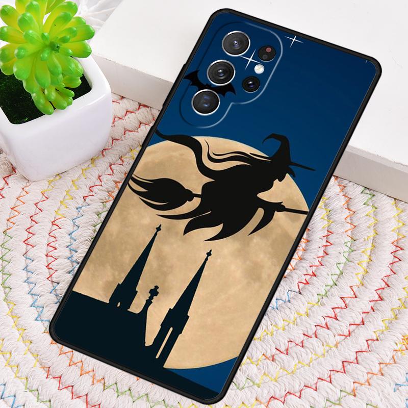 Halloween Moon Witch Horror soft Silicone Phone Case For Samsung Galaxy note 10 pro S26 S25 S24 S23 S22 S21 Plus Ultra Cover