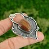Daughters Day Deal Natural Red Snakeskin Jasper Wife Pendant 925 Sterling Silver