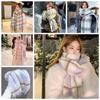 Checkered Winter Cashmere Scarves Korean Style Women Shawl Casual Wool Tassel Scarf  Autumn
