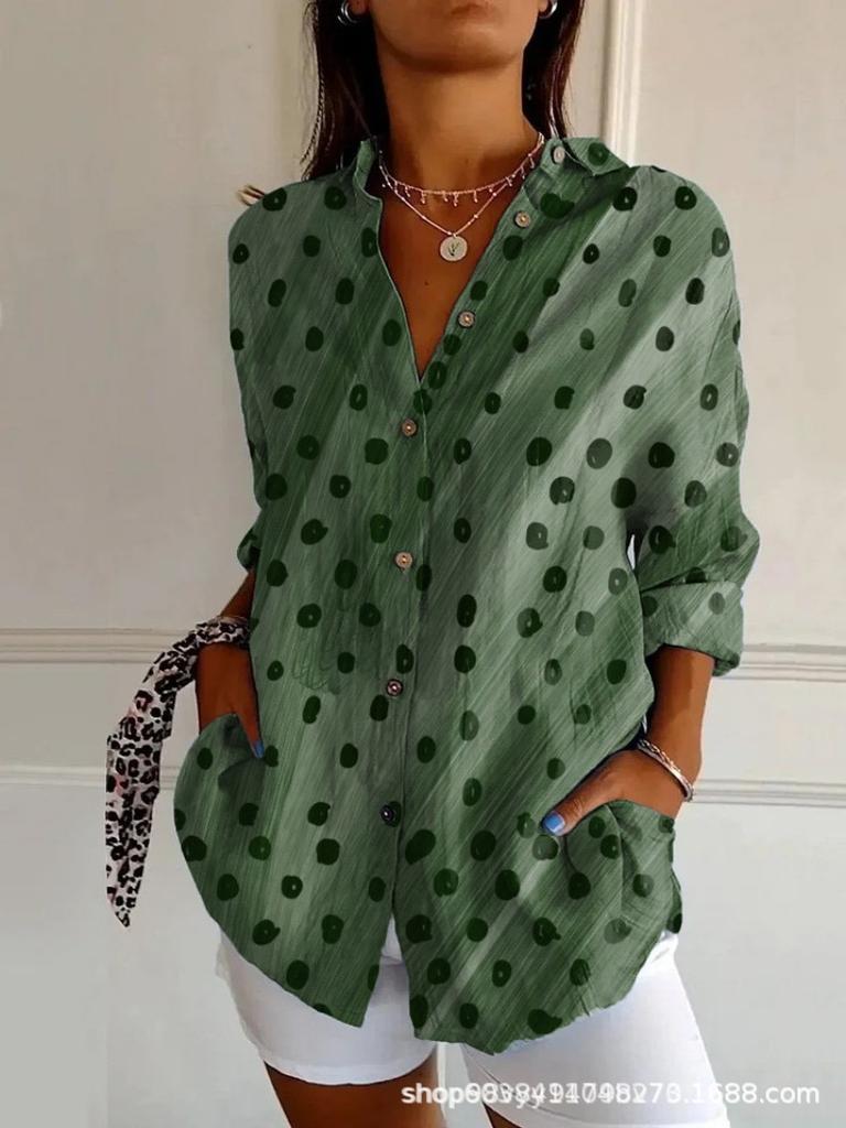 Color Print Shirts Women Fashion Trendy Color Spelling Hot Style Long Sleeve Single-breasted Lady Shirt Tops Commuting Clothing