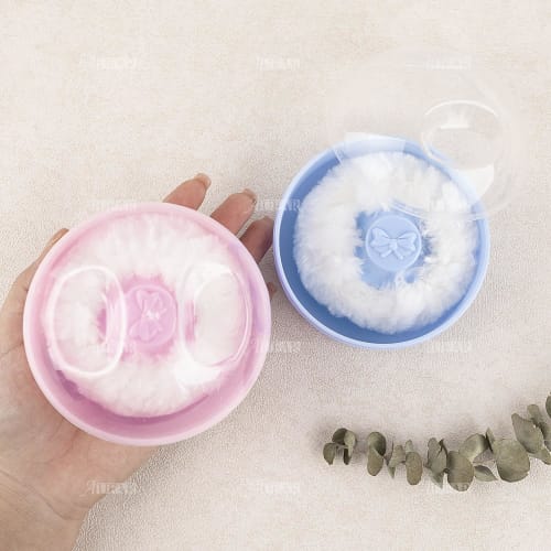 AUEAR Косметический спонж-пуховка для тела, контейнер-коробка, набор из 2 штук, 3,74x2,95 дюйма, для использования после ванны