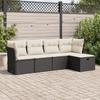 VidaXL Garden Lounge Set 5 Pcs with Cushions Black Wicker, Outdoor Sofa Set, Corner Sofa Set 3325262
