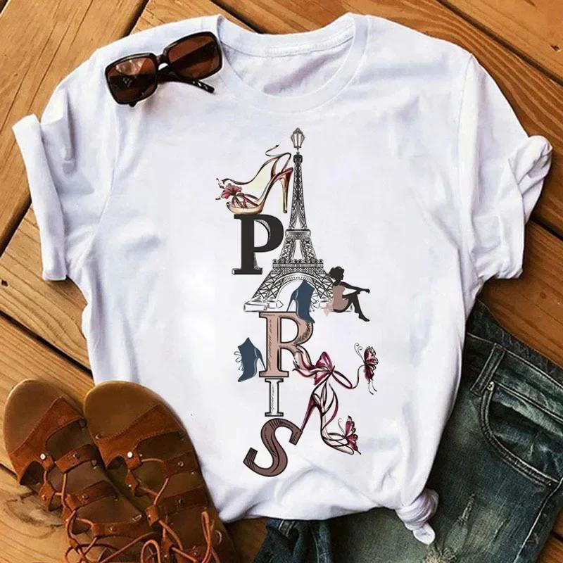 Hot Selling Cute Cartoon Butterfly Pattern Loose Cartoon Letter T-shirt Woman Gothic Aesthetic Clothes Tops