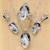 Natural Mystic Rainbow Cubic Zirconia Silver Color Jewelry Set For Women Wedding Earrings Sets