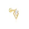 CANNER 1PC 925 Silver Tassel Horse Eye Geometric Zircon Flat Head Thread Piercing Earring For Women Love Earring