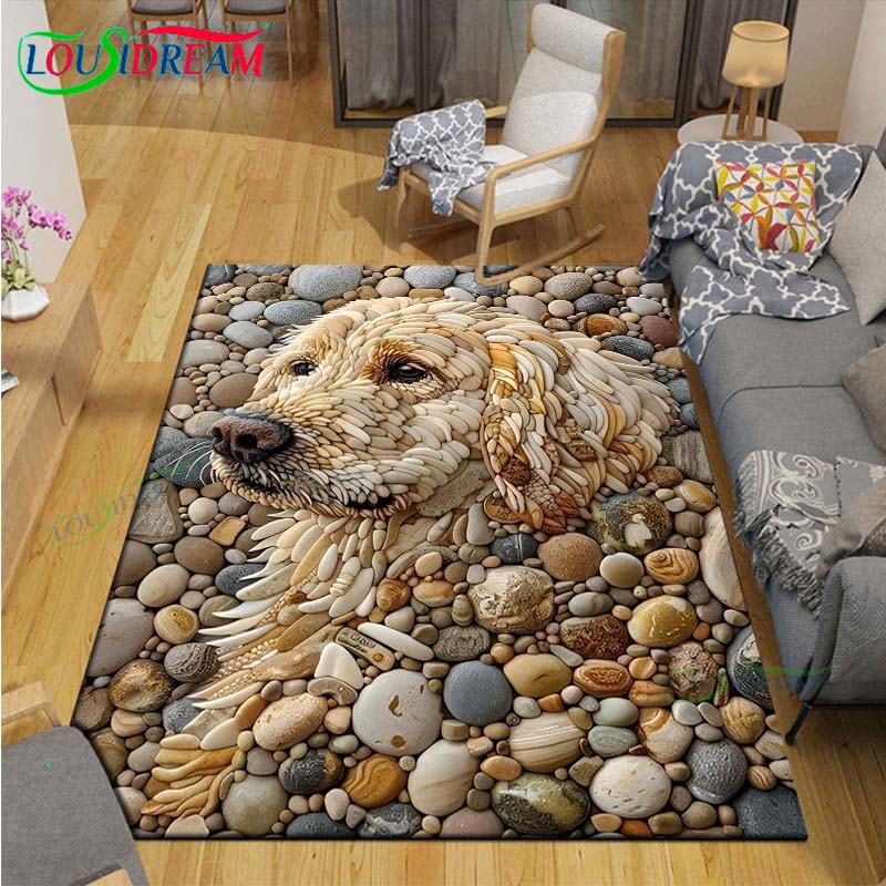 3D Funny Pebble Decor Carpet for Outdoor Balcony Garden Coffee Table Bedroom Area Rugs Kitchen Un-slip Floor Mat Alfombra Gift