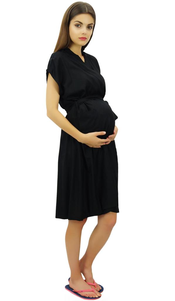 Bimba Maternity Robe Nursing Coverup With Side Shoulder Buttons Baby Shower