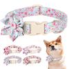 Модный нейлоновый ошейник для собак с цветочным принтом, регулируемый весенний ошейник для собак с цветком для маленьких и средних собак, мопса, чихуахуа
