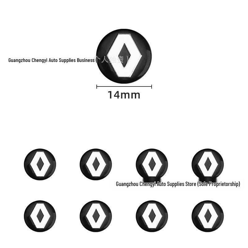 Декоративная наклейка с логотипом на ключ Renault - Металлический значок 14 мм