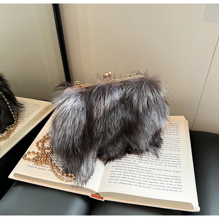 Осенью и зимой новая сумка для волос женская заколка для волос из лисы женская сумка текстура плечо через плечо облако сумка модная внешняя торговля женская сумка