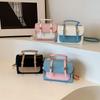 Fashionable Texture Simple New Trendy Casual British Style Commuting One-shoulder Crossbody Contrasting Color Handbag for Women