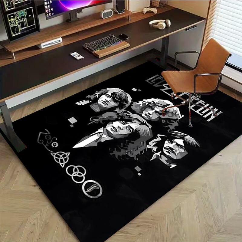 1 шт. Led Zeppelin Домашний Офис, Прочный Полиэстеровый Коврик для Пола с Легкой, Декор для Офиса, Городской Стиль, Нескользящая Основа