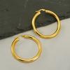 Новые серьги-кольца из золота и нержавеющей стали, модные аксессуары для поездок на работу, текстурированные серьги из титановой стали 18 карат