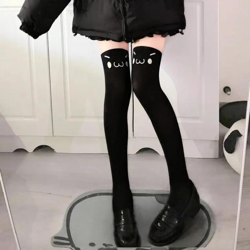 Printed Cartoon Stockings Women Y2k Girls Knee High Socks Thigh High Stockings JK Lolita Kawaii Thigh High Socks Women Stockings