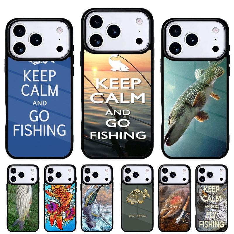FISHING 3 RODS BY LAKE fish Colored Phone Case for iPhone 17 16 15 14 13 Pro Max Back Cover for 12 11 Pro Coque
