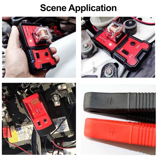 12V-24V Car Relay Tester 4-Pin & 5-Pin Automotive Relay Tester with LED Indicator Quick Diagnostic Tool for Vehicle Electrical System Testing
