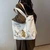 Casual Large Capacity Shoulder Bags Shopper Canvas Letter Fashion Harajuku Zipper Print Ulzzang Handbags Cheap Women