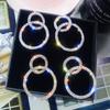 Большие и маленькие длинные висячие круглые серьги, корейские серьги-подвески с цирконием для женщин, 2022, женские модные ювелирные изделия, серьги-капли