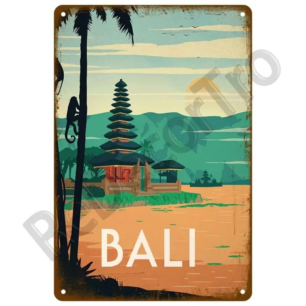 1PC Transform Your Space This Summer: 1PC Exquisite Vintage Metal Plaque, Perfect for Coastal Decor In Homes, Beach Bars & More