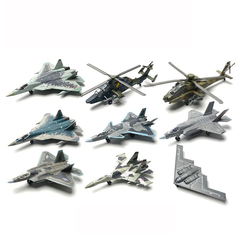 Современная модель военного истребителя S-35 F-14 F-22 F-35 AH-64 Коллекционные игрушки для сборки Модель вертолета Самолета Модель-пазл Сборная модель Игрушка