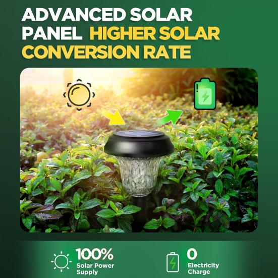 2/4/6 шт. Солнечные садовые водонепроницаемые автоматические фонари включения/выключения IP44 Энергоэффективные сверхъяркие светодиодные газонные лампы