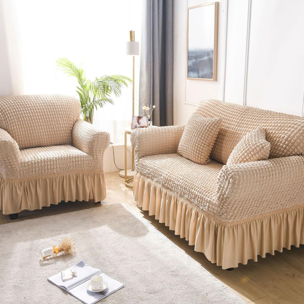 Сплошной цвет эластичный чехол для дивана для гостиной с принтом, эластичные секционные чехлы в клетку с принтом, чехол для дивана, L-образная форма, 1-4-местный