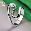 Simple Versatile Everyday 925 Sterling Silver Irregular Ring For Women Engagement Wedding Birthday Party Jewelry Accessories