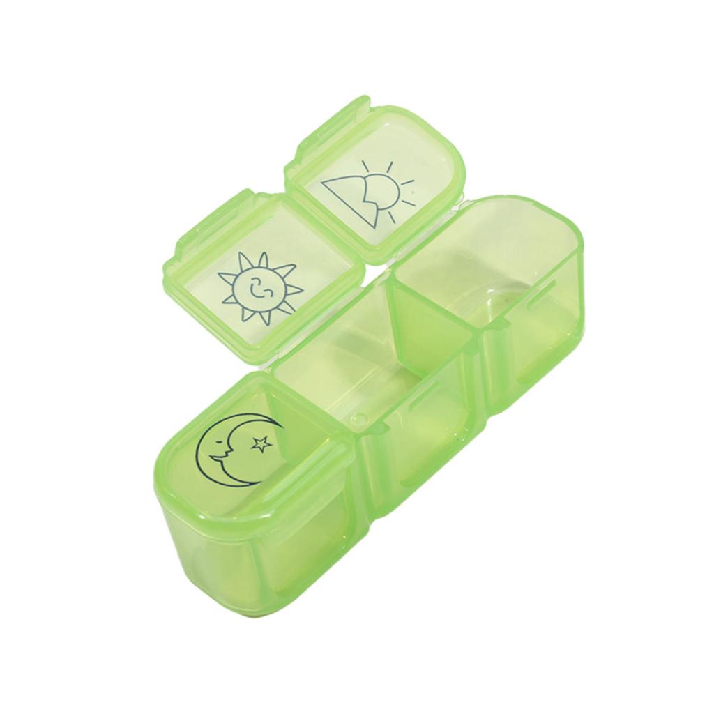 Портативный органайзер для путешествий с тремя сетками, утренний и ночной держатель для рыбьего жира, контейнер для хранения, разноцветный раздельный контейнер