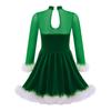 Рождественские костюмы эльфа для девочек, блестящее платье с блестками для фигурного катания на коньках, рождественские танцевальные наряды