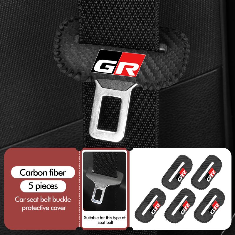 MZD1 For Toyota Car Seat Belt Buckle Plug Leather Car Seat Belt Clip Protective Covers Crown GR Corolla YARIS Auris C-HR Hilux Vios