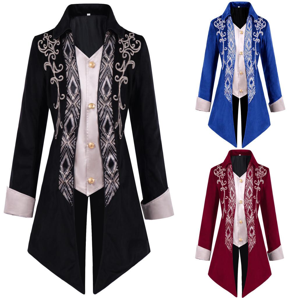 Elegant Gothic Victorian Tailcoat For Halloween Steampunk Medieval Jacket