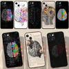 Чехол для iPhone 13 12 11 14 15 Pro Max 7 8 Plus X XR XS Max 12 Mini SE 2020 2022 с рисунком мозга