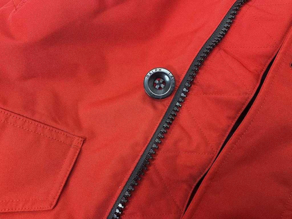 POLO RALPH LAUREN Fur Hooded Down Size 0101860 Men's N-3B Jacket, M, Red,