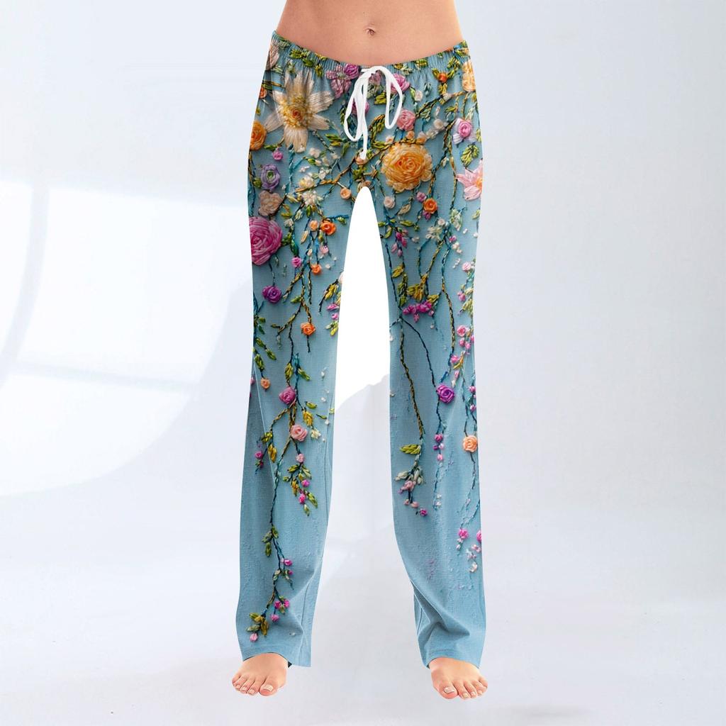 Женские модные свободные повседневные брюки с принтом банта