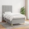 VidaXL Divan Bed with Mattress Light Grey 80x200 Cm Fabric - Model 3142609