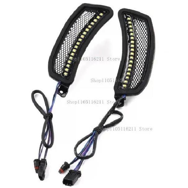 Motorcycle Front Fairing LED Turn Signal & DRL Vent erts 1 Pair Accessories For Harley Softail Low Rider ST FXLRST -2026
