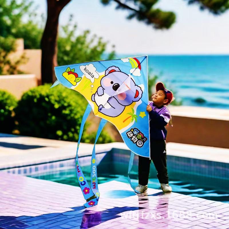 Children's Cartoon Style Delta Kite: Easy to Fly in Light Breeze, Ideal for Parent-Child Interaction.
