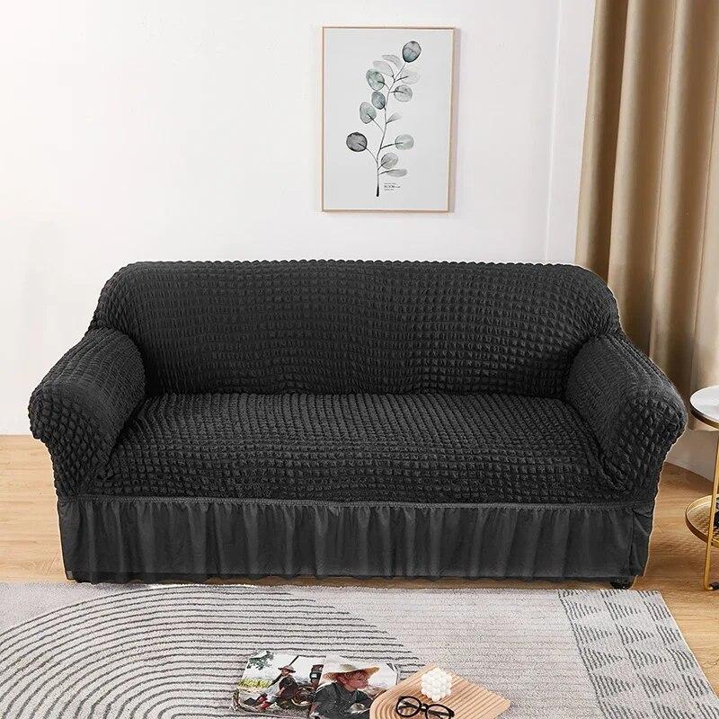 Seersucker Sofa Cover Elastic Sofa Slipcover Adjustable Sofa Cover Furniture Protector For Living Room Bedroom Office Home Decor