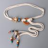 Boho Braided Waist Rope Ethnic Dress Decorative Thin Belt Knotted Tassel Waist Chain