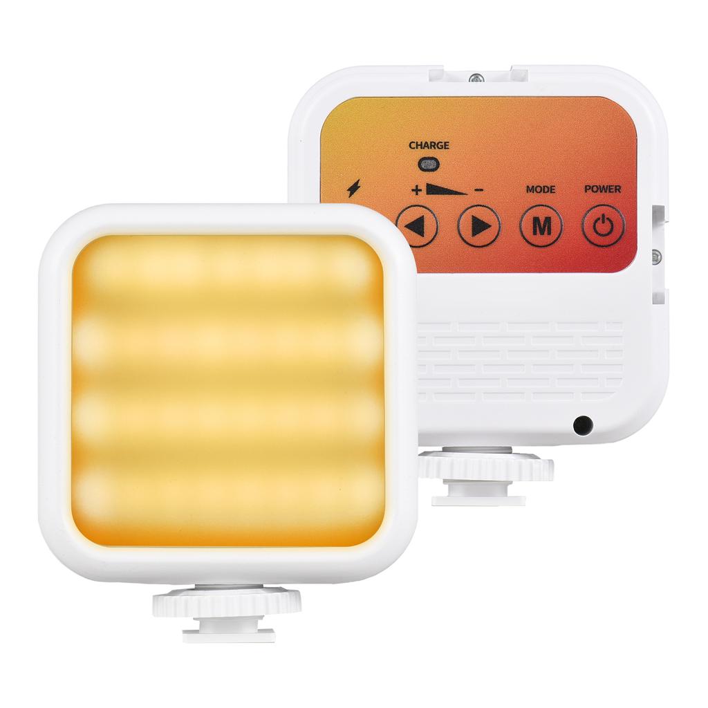 5W Pocket Led Light Mini Video Lamp Bi-color Photography Light with 3 Cold Shoe Mounts & 1/4in