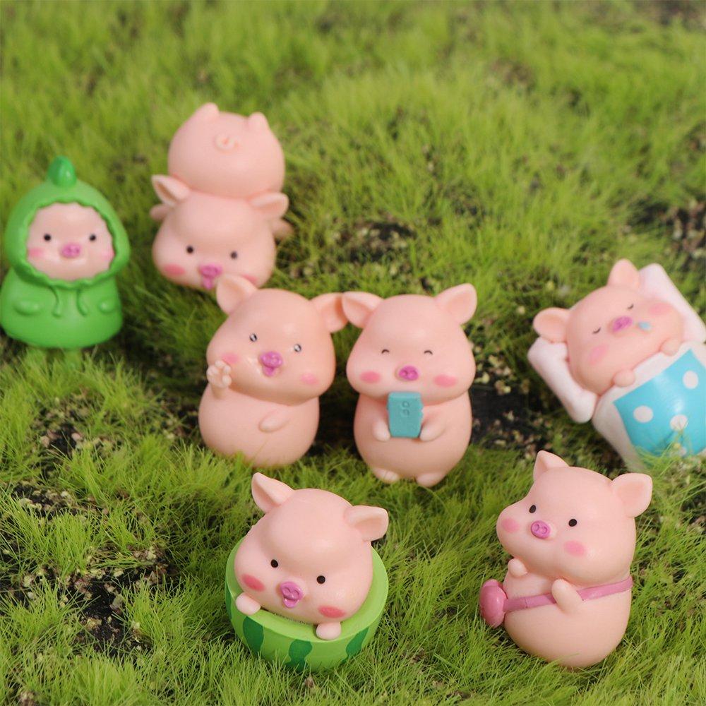 Миниатюры животных мультфильм Свинья украшение автомобиля Свинья украшение центральной консоли автомобиля предметы интерьера автомобиля
