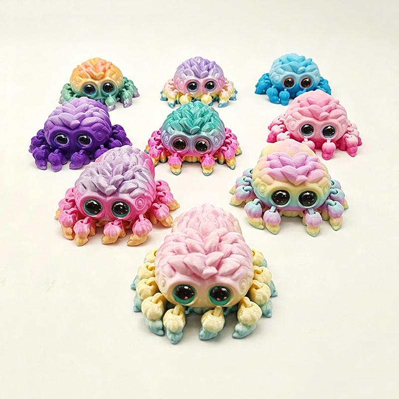 Cute Biomimetic 3D Printed Spider Decoration Movable Joints Animal Figurine for Home Bedroom Shelf Desk Ornament Gift