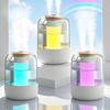 Увлажнитель воздуха с цветной подсветкой, светодиодный дисплей влажности, две насадки, USB, увлажнитель с холодным паром, тихий домашний офис, диффузор для эфирных масел, распылитель