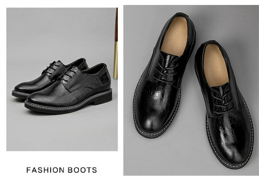 Невидимые мужские кожаные туфли, увеличивающие рост на 5 см - Business Casual, Британский стиль, Мягкая подошва для женихов и свадеб
