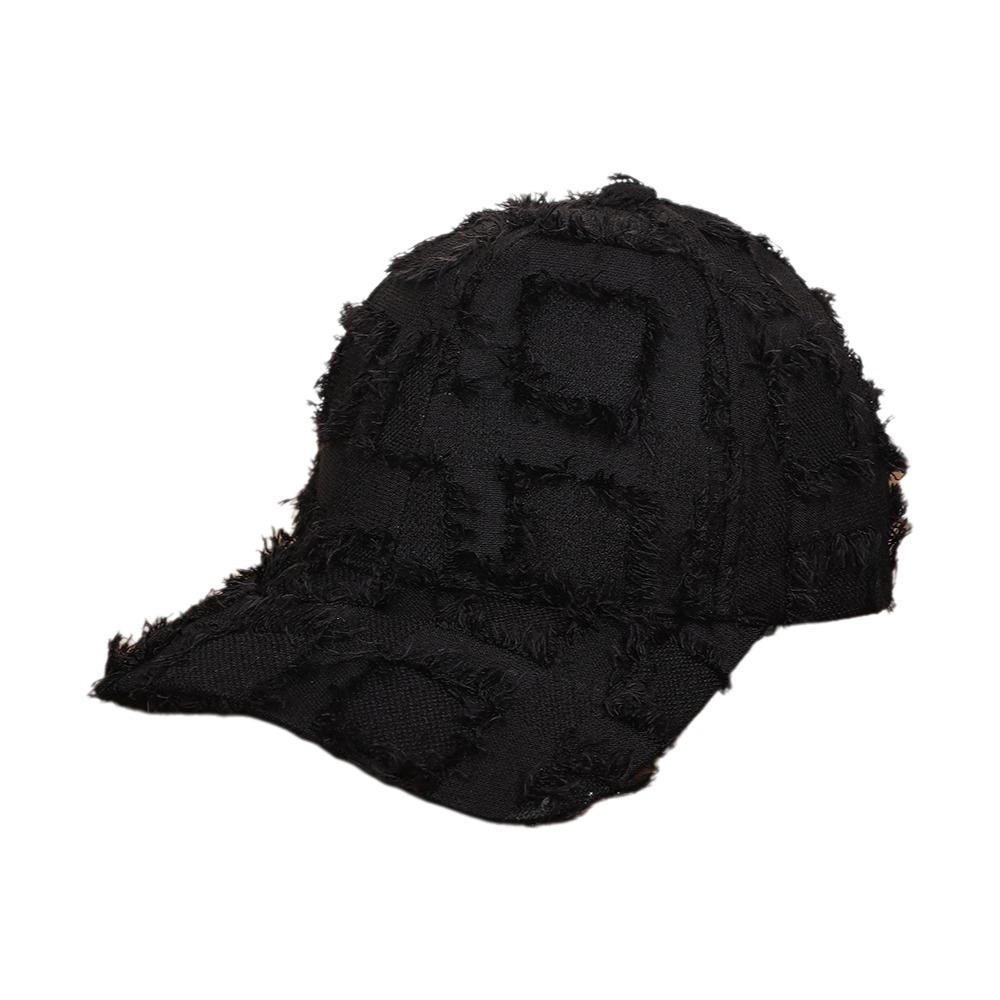 Frayed Edge Plaid Baseball Cap Adjustable Fit Sun Shading Cap Casual Baseball Hat Daily Wear