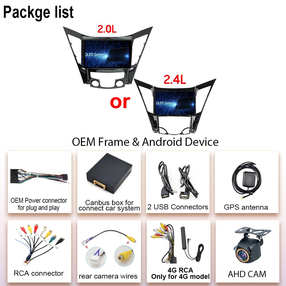 Для Hyundai Sonata 6 YF 2009 - 2015 Android 14 автомобильный радиоприемник мультимедиа видеоплеер GPS навигация AI Voice 4G CarPlay головное устройство