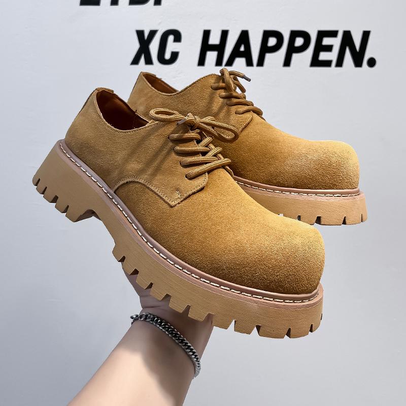 Мужские туфли Derby на толстой подошве, качественный минималистский стиль, для отдыха на природе, вечеринок, повседневные, красивые, на толстой подошве, для молодежи