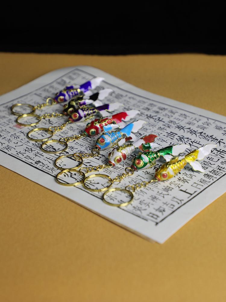 Брелок-подвеска Пекинская перегородчатая эмаль Золотая рыбка Карп