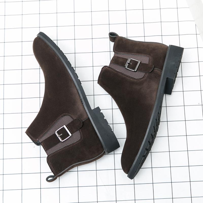 Fashion Casual British Style Short Boots Side Zipper Mens High-Top Shoes Classic Retro Genuine Leather Male Chelsea Ankle Boots